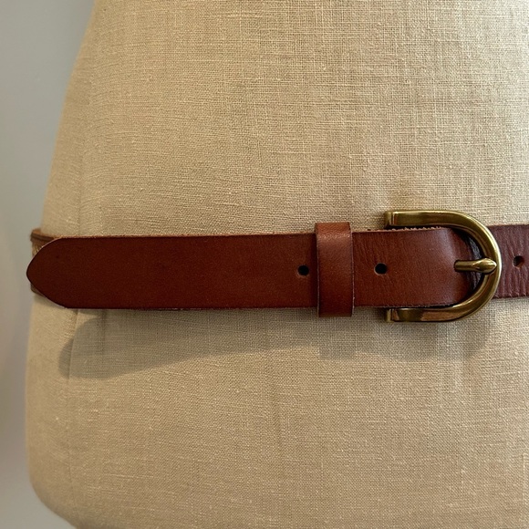 J.Crew Brown Leather Belt w/ Woven Detailing